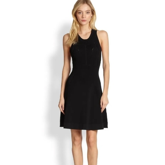 A.L.C. Barrett Racerback black fit and flare dress - Picture 1 of 8